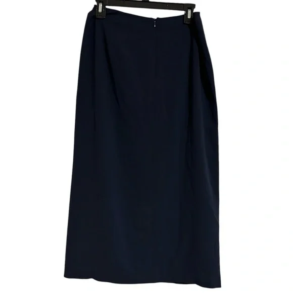 Talbots Petites Navy Blue Long Maxi Skirt with Front Slit Sz 6 P - Picture 2 of 5